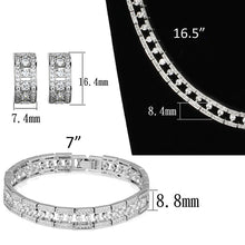 Load image into Gallery viewer, 3W944 - Rhodium Brass Jewelry Sets with AAA Grade CZ  in Clear
