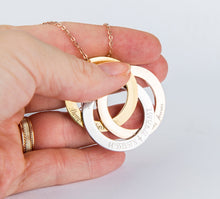 Load image into Gallery viewer, Personalized Russian Rings Eternity Necklace, Personalized Interlocked
