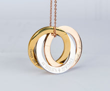 Load image into Gallery viewer, Personalized Russian Rings Eternity Necklace, Personalized Interlocked
