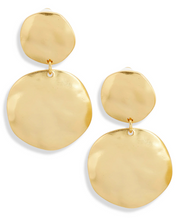 Load image into Gallery viewer, Double disc drop earrings
