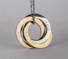 Load image into Gallery viewer, Personalized Russian Rings Eternity Necklace, Personalized Interlocked
