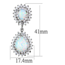 Load image into Gallery viewer, LOS879 - Rhodium 925 Sterling Silver Earrings with Semi-Precious Opal
