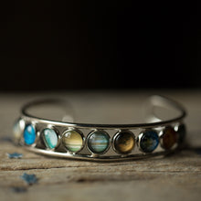 Load image into Gallery viewer, Solar System Silver Bangle Bracelet
