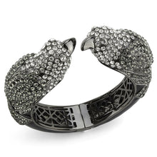 Load image into Gallery viewer, LO4333 - Ruthenium Brass Bangle with Top Grade Crystal  in Multi Color
