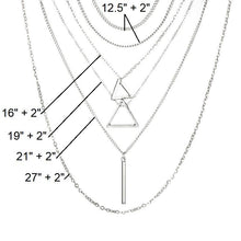 Load image into Gallery viewer, Double Triangle Multilayer Necklace
