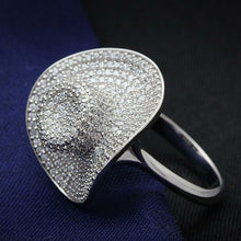 Load image into Gallery viewer, TS015 - Rhodium 925 Sterling Silver Ring with AAA Grade CZ  in Clear
